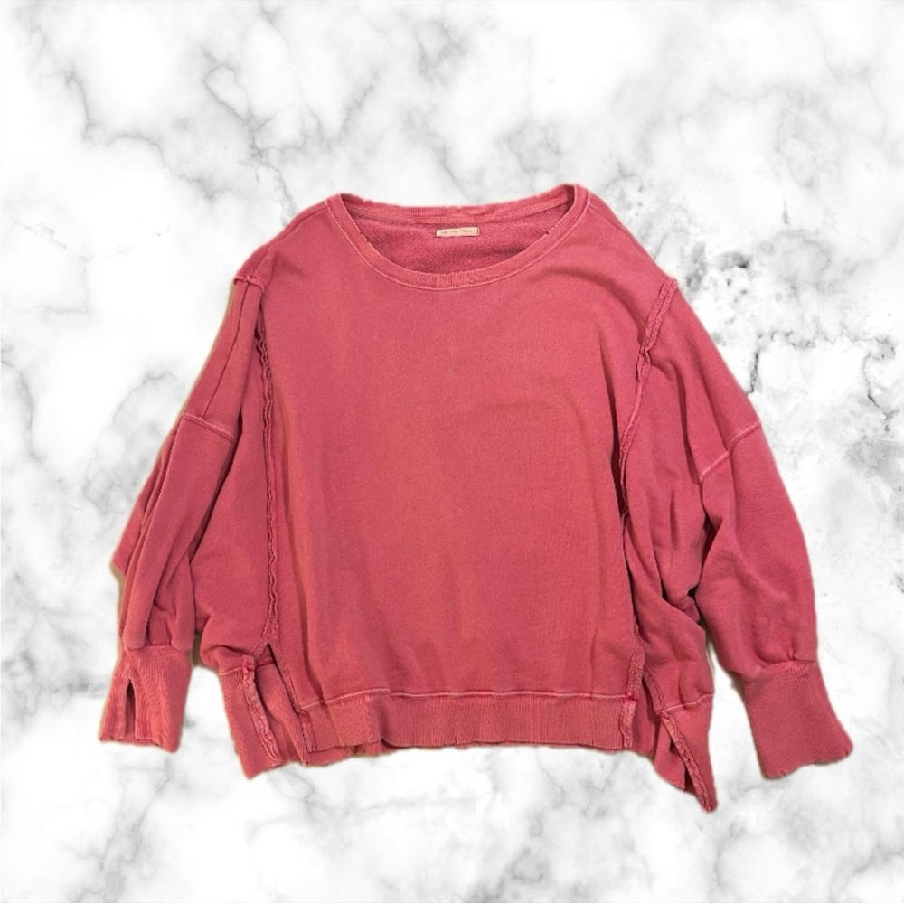 We The Free Pink Crew Neck Sweater in perfection small spot on Front